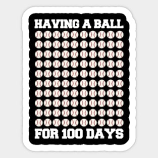 Having a ball for 00 Days Of School Baseball Lover Sticker